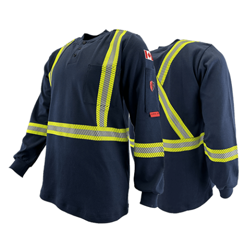 Atlas AR/FR Navy Striped Henley Shirt 403STNB Atlas AR/FR Navy Striped Henley Shirt 403STNB